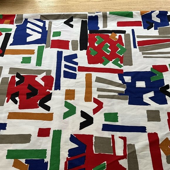 Cranston Print Works Aswartz Liebman Tex Cotton Fabric Geometric Primary Colored - Picture 10 of 15